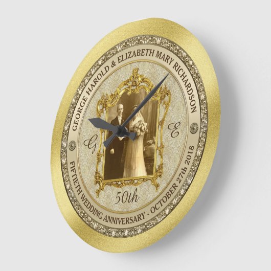Gouden Huwelijksjubileum Klassieke Fotolijst Grote Klok (Hoek)