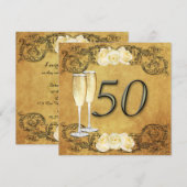 Gouden Huwelijksjubileum Klassieker Kaart (Voorkant / Achterkant)