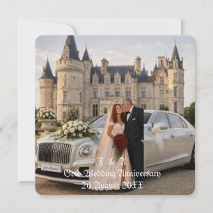 Gouden Huwelijksjubileum Koppel Foto Uitnodiging
