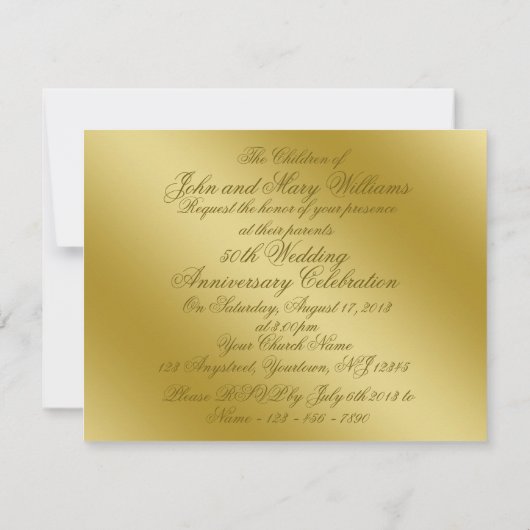 Gouden Huwelijksjubileum Uitnodiging Religieus (Achterkant)