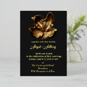 Gouden huwelijksontwerp folie uitnodiging (Staand Voorkant)