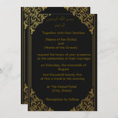 Gouden huwelijksuitnodiging _arabisch en engels on kaart (Voorkant / Achterkant)