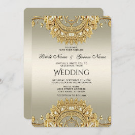 Gouden huwelijksuitnodiging kaart