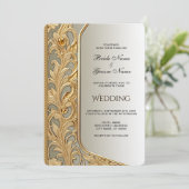 gouden huwelijksuitnodiging kaart (Staand voorkant)