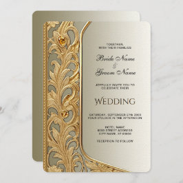 gouden huwelijksuitnodiging kaart