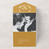 Gouden huwelijksverjaardag 50 jaar feest evenement all in one uitnodiging (Buitenkant)