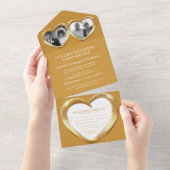 Gouden huwelijksverjaardag 50 jaar feest evenement all in one uitnodiging (Afscheurbaar)