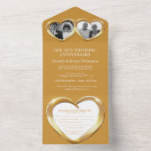 Gouden huwelijksverjaardag 50 jaar feest evenement all in one uitnodiging (Binnen)