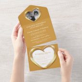 Gouden huwelijksverjaardag 50 jaar feest evenement all in one uitnodiging (Afscheurbaar)