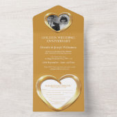 Gouden huwelijksverjaardag 50 jaar feest evenement all in one uitnodiging (Binnen)