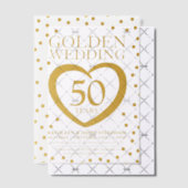 Gouden huwelijksverjaardag 50e goudkleurig hart vellum uitnodigingen (Offset (Uitnodiging))
