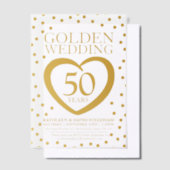 Gouden huwelijksverjaardag 50e goudkleurig hart vellum uitnodigingen (Offset)
