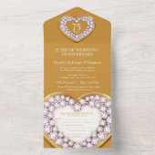 Gouden huwelijksverjaardag 75 jaar feest evenement all in one uitnodiging (Binnen)