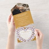 Gouden huwelijksverjaardag 75 jaar feest evenement all in one uitnodiging (Afscheurbaar)