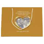 Gouden huwelijksverjaardag cadeau tas large cadeautasje (Voorkant)