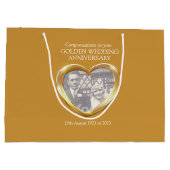 Gouden huwelijksverjaardag cadeau tas large cadeautasje (Achterkant)