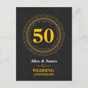 Gouden "huwelijksverjaardag" gepersonaliseerd briefkaart