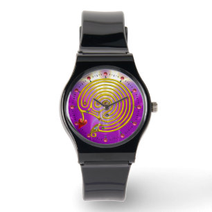 GOUDEN HYPER LABYRINT IN PAARSE HORLOGE