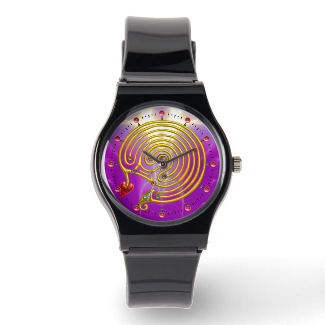 GOUDEN HYPER LABYRINT IN PAARSE HORLOGE (Voorkant)