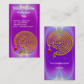 GOUDEN HYPER LABYRINT / PAARSE FUCHSIA LICHTGOLVEN VISITEKAARTJE (Voorkant / Achterkant)