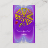GOUDEN HYPER LABYRINT / PAARSE FUCHSIA LICHTGOLVEN VISITEKAARTJE (Achterkant)