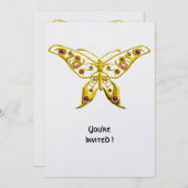 GOUDEN HYPER VLINDER MET EDELSTENEN Wit Kaart (Voorkant / Achterkant)