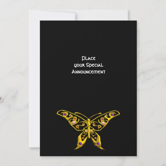 GOUDEN HYPER VLINDER MET EDELSTENEN Zwart Kaart (Achterkant)