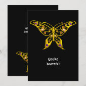 GOUDEN HYPER VLINDER MET EDELSTENEN Zwart Kaart (Voorkant / Achterkant)