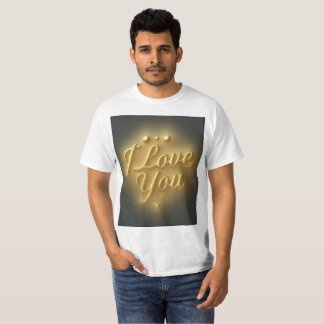 Gouden I Love You T-shirt Romantisch Cadeau voor K