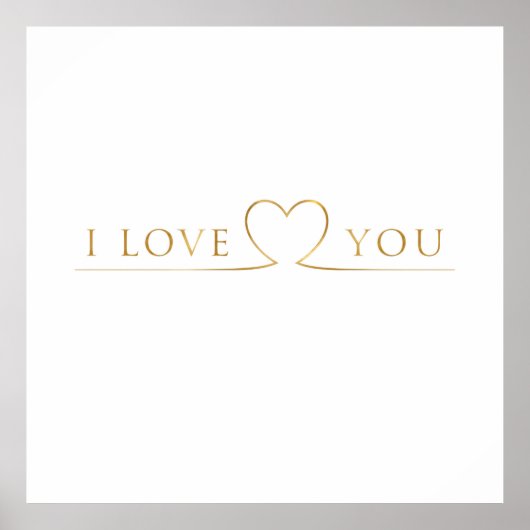 Gouden I Love You Typografie Poster (Voorkant)