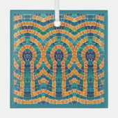 GOUDEN ICONEN MOZAÏEK Glas Vierkant Ornament (Voorkant)