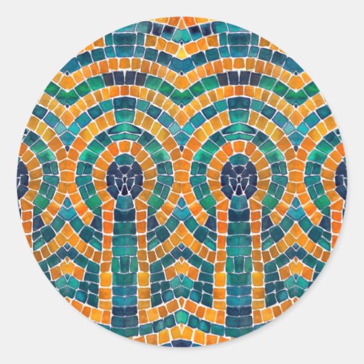 GOUDEN ICONEN MOZAÏEK Grote Ronde Stickers (Voorkant)