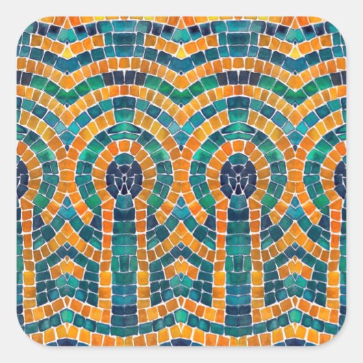 GOUDEN ICONEN MOZAÏEK Grote Vierkante Stickers (Voorkant)