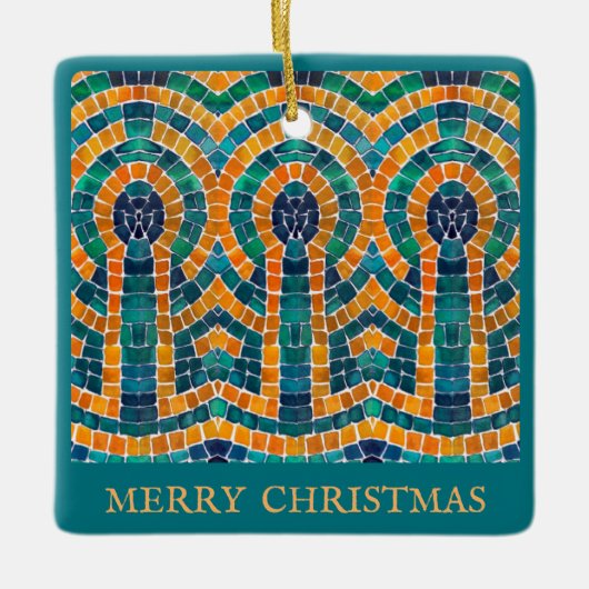 GOUDEN ICONEN MOZAÏEK Keramisch Vierkant Ornament  (Voorkant)