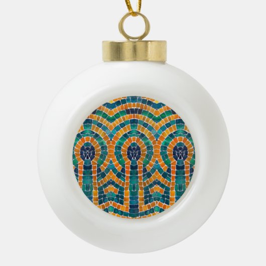 GOUDEN ICONEN MOZAÏEK Keramische Bal Ornament (Voorkant)