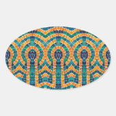 GOUDEN ICONEN MOZAÏEK Ovaal Stickers (Voorkant)