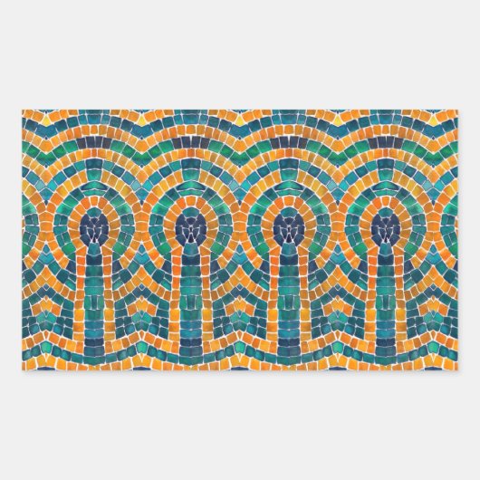 GOUDEN ICONEN MOZAÏEK Rechthoek Stickers (Voorkant)