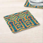 GOUDEN ICONEN MOZAÏEK Vierkante Papier Onderzetter (Schuin)