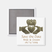 Gouden Ierse Claddagh - save the date Magneet (Voorkant / Achterkant)