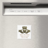 Gouden Ierse Claddagh - save the date Magneet (Insitu (Vaatwasser))