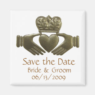 Gouden Ierse Claddagh - save the date Magneet