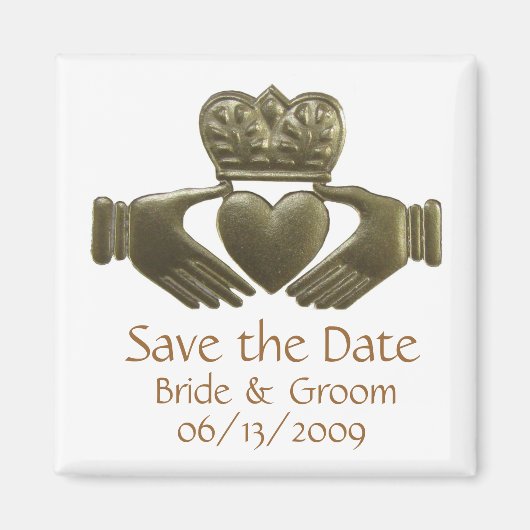 Gouden Ierse Claddagh - save the date Magneet (Voorkant)