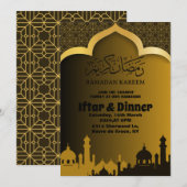 Gouden Iftar-diner Ramadan 2025 Kaart (Voorkant / Achterkant)