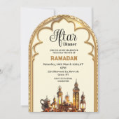 Gouden iftar diner Ramadan kareem 2025 Kaart (Voorkant)