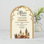 Gouden iftar diner Ramadan kareem 2025 Kaart (Staand voorkant)