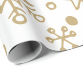 Gouden illustratiepatroon Kerstmis Cadeaupapier (Rol Hoek)