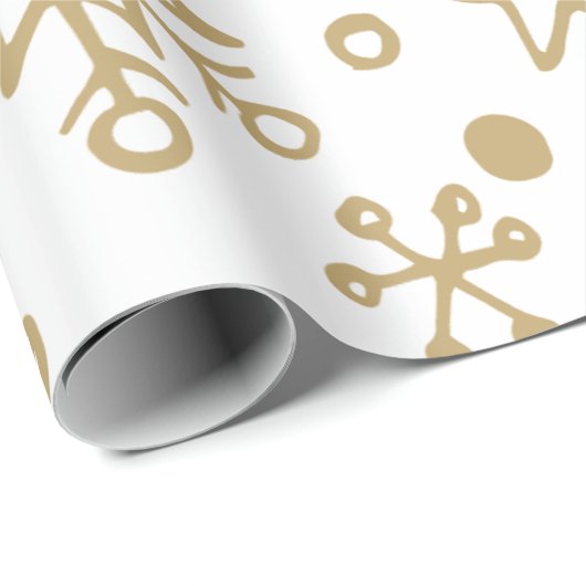 Gouden illustratiepatroon Kerstmis Cadeaupapier (Rol Hoek)