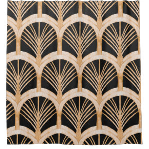 Gouden imitatie: waterverf art deco. douchegordijn