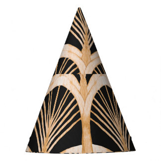 Gouden imitatie: waterverf art deco. feesthoedjes