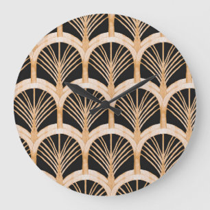 Gouden imitatie: waterverf art deco. grote klok